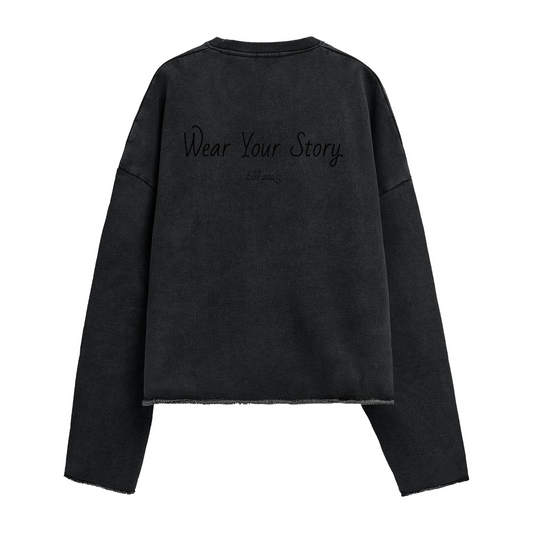 440GSM Unisex Washed Cropped Sweatshirt