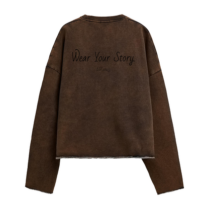 440GSM Unisex Washed Cropped Sweatshirt